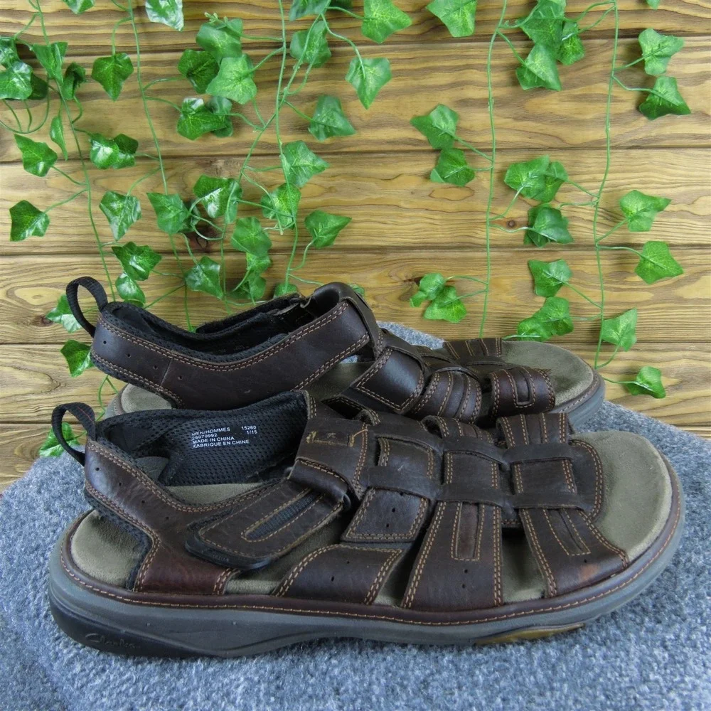Clarks Men  Fisherman Brown Leather Size‎ 12 Wide  Used 2025